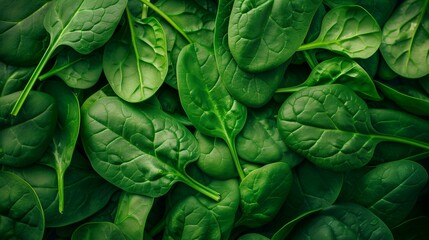 Photo of a pile of spinach leaves