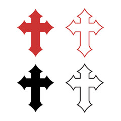 medieval coat of arms icons. templar cross isolated