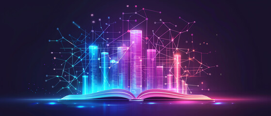 Trendy multilingual study resources, front view, highlighting diverse learning materials, futuristic tone, vivid