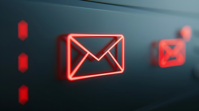 An illustration of a phishing email being flagged in an inbox, high-resolution photo, realistic photo, cinematography