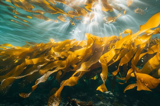 Brown algae Laminaria ochroleuca in Atlantic ocean Galicia Spain