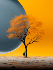 Art Image for Pictures and Posters, Painting, Minimalist Abstract Nature Style, High Definition, Resolution 150 dpi, Size 120:160