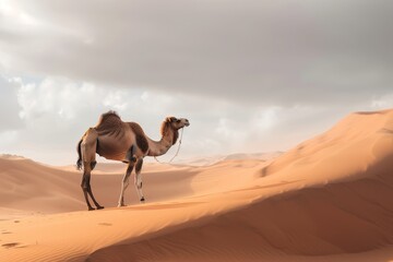 Camel solitary in desert