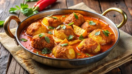 Close-up of Golden Brown Meatballs in Spicy Red Sauce, Indian Food, Meatballs Curry, Curry Recipe, Spicy Food