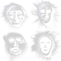 Pacl x 4 Footprints on White Dust: Talcum Powder, Flour, Sand - High-Resolution Stock Images