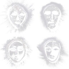 Pacl x 4 Footprints on White Dust: Talcum Powder, Flour, Sand - High-Resolution Stock Images