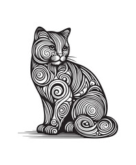 vector cat vector art,graphics cats icons set,vintage illustration cat clipart,vector cats flat style artwork design.