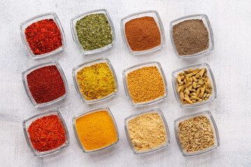 Various spices on the table