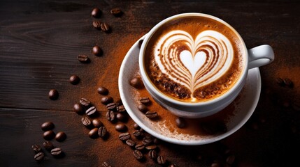 cup of hot coffee on the table, international coffee day