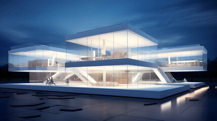 Sleek Modern Design: An Aesthetic Merge of Minimalist Digital Architecture and Nature's Vibrancy