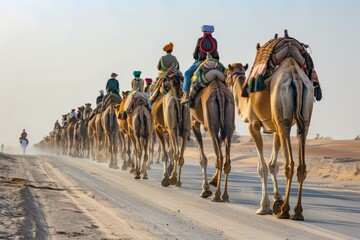Desert camel procession