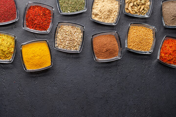 Various spices on the table