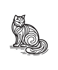 vector cat vector art,graphics cats icons set,vintage illustration cat clipart,vector cats flat style artwork design.