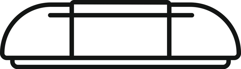 Obraz premium Simple black and white icon of a monorail train traveling on a single rail