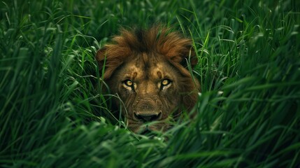 Lion king hidden predator photography grass national geographic style 35mm documentary wallpaper