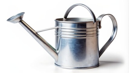 Metal Watering Can Isolated on White Background, watering can, garden, gardening, metal, white background