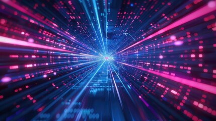 Obraz premium Abstract futuristic technology background with glowing lines. generative AI