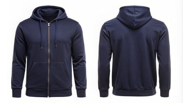 Navy blue hoodie template sale
