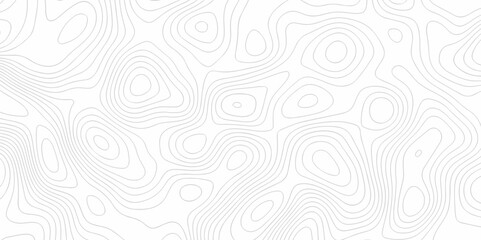 Vector white wave line geography landscape Topo contour map on white background. Geographic mountain relief diagram line wave carve pattern. Topographic world map contour lines map texture.