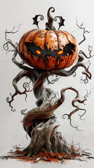 Twisted Pumpkin Tree Halloween Spook