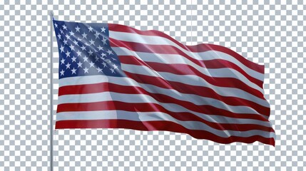 Fototapeta premium American flag on a transparent background