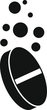 black pill with bubbles, medicine concept clip art preview