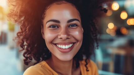 Fototapeta premium A young woman with a big, genuine smile