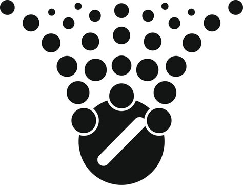 Medicine pill dissolving and transforming into small particles, concept for drug release, absorption, bioavailability