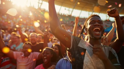 The excited concert crowd