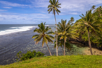 Exposure of the incredible Samoa's coastline, on the South Coast of the Island near Lotofaga