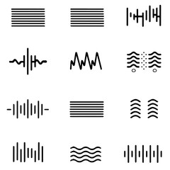 Outline icon set of Sound Wave 