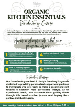 Organic Kitchen Essentials Introductory Course Flyer