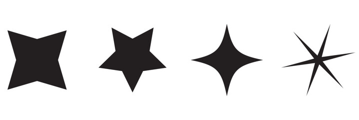 Sparkle Icons set. Twinkle stars collection. Shine star icons. Effect shine, glitter, twinkling and clean. Star sparkle icon. Vector illustration.