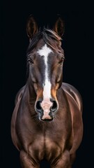 Horse Portrait: A Striking Black & White Portrait of a Majestic Horse, Capturing its Noble Gaze and Powerful Presence.  