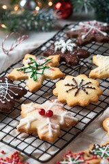 Fototapeta premium Various types of cookies neatly arranged for sale
