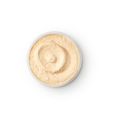 hummus pot with shadow isolated on transparent background