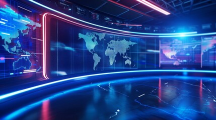 Sophisticated news studio backdrop designed for TV shows