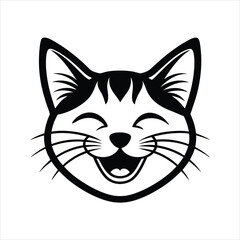 Happy cat face vector illustration