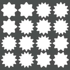 Starburst icon. Set of vector starburst, sunburst badges. Different color. Simple flat style Vintage labels. Design elements.