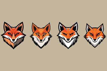 Obraz premium Fox head vector illustration