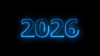 Neon text calendar 2026 Sal illustration