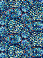 Peacock Green blue Flower mandala ornament banner Textured background. Ornate illustration.