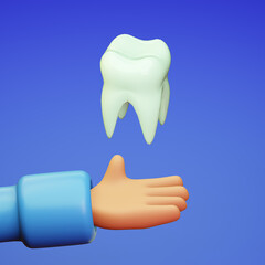 Dentist concept illustration infographics. 3d render.