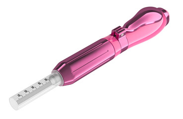 Pink Hyaluronic Pen. High Pressure Hyaluronic Gun Atomizer Hyaluronic Pen, facial Care Tool. 3D rendering isolated on transparent background