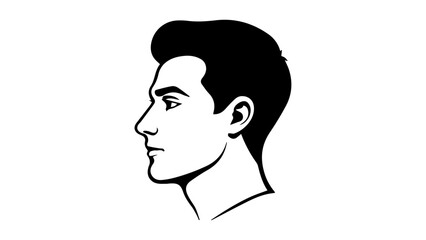 portrait of a person from side in vector