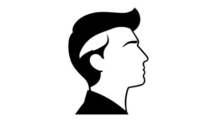 silhouette of a young person with long style hair