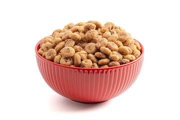 Sweet Cinnamon Roll Flavored Breakfast Cereal Isolated on White Background