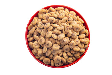 Sweet Cinnamon Roll Flavored Breakfast Cereal Isolated on White Background