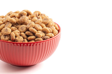 Sweet Cinnamon Roll Flavored Breakfast Cereal Isolated on White Background