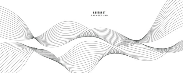  Vector abstract background with dynamic grey waves.